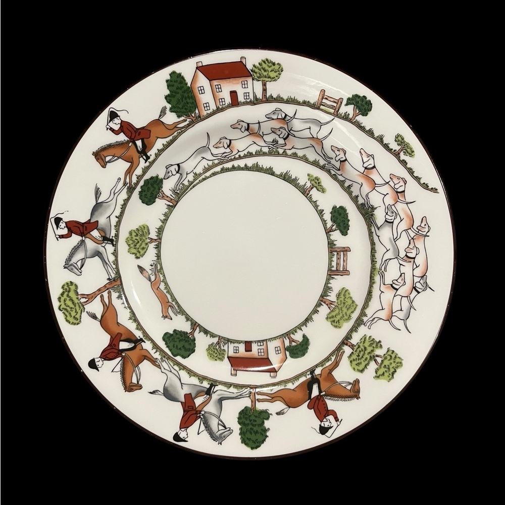 Coalport HUNTING SCENE 8” Salad Dessert Appetizer Plate Fine Bone China England